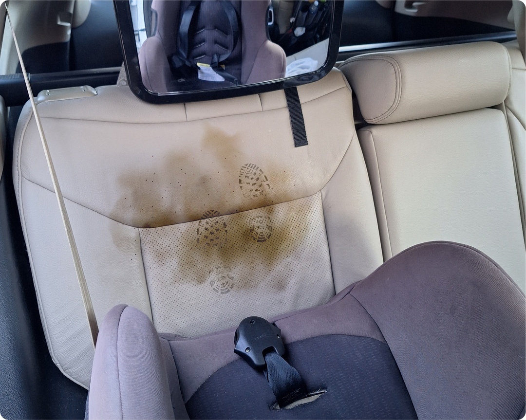 car with dirt stain