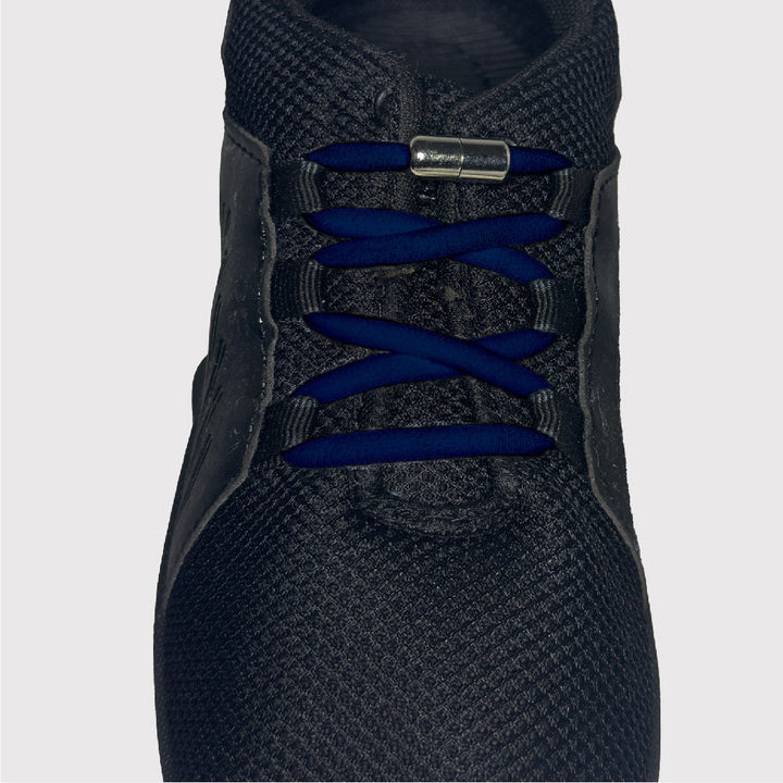 black shoes with navy blue no tie shoelaces