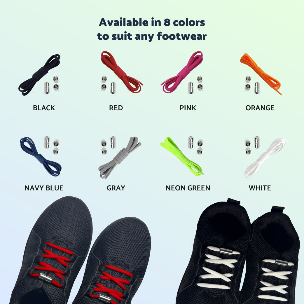 different colors of no-tie shoelaces