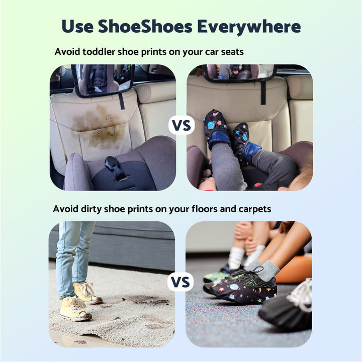 Use ShoeShoes everywhere: Dirty car vs clean car. Dirty rug vs clean rug